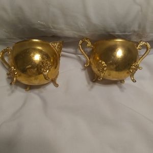 Vintage 24kt gold plated creamer